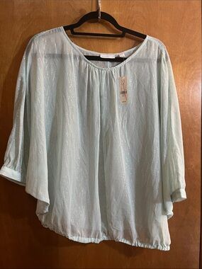 New York & Company Light Blue Sparkle Tunic Blouse - Bundle